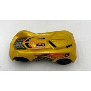 Hot Wheels RD-05 Yellow Die-Cast Toy Car With Number 15 Design